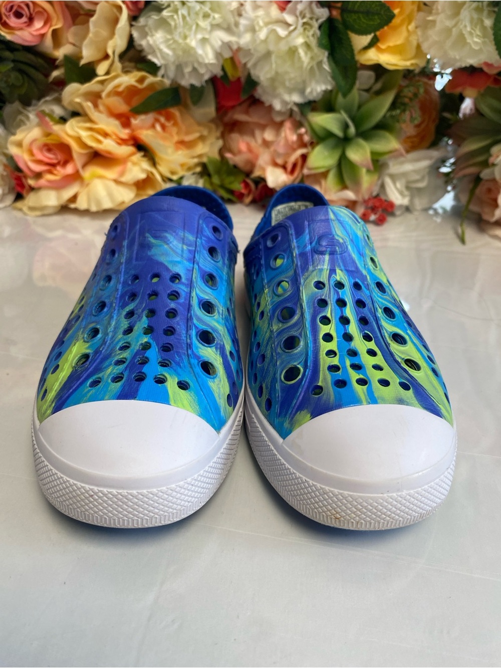 Skechers Foamies Guzman Steps Solar Surge Slip-On Blue/Lime Toddler 12